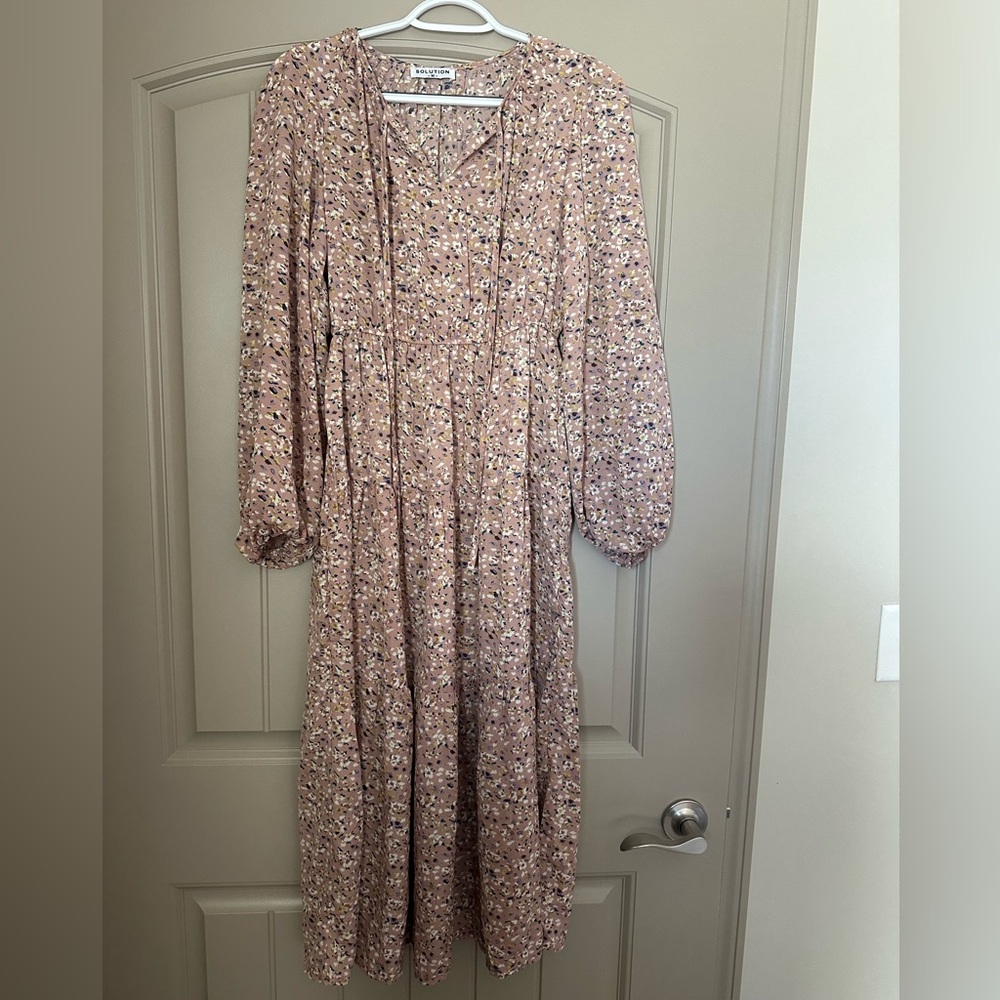 Pink Floral Long Sleeve Sundress